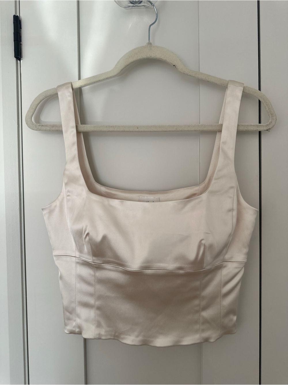 Wilfred Satin Square-Neck Camisole in Pale Cream